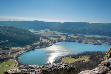 Hiking around the happurger reservoir in Hersbruck