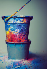 buckets with paint