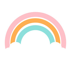 Cute Rainbow and Clouds Illustration