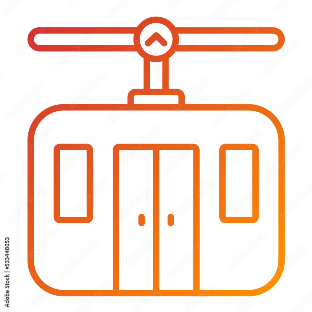 Sticker Cable Car Icon Style