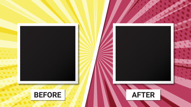Before and after frame thumbnail in two different color background