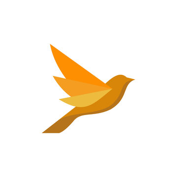 sparrow and canary finch bird animal logo simple concept design vector illustration