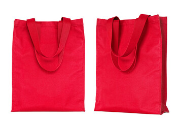 red shopping bag isolated with clipping path for mockup
