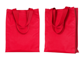 red shopping bag isolated with clipping path for mockup