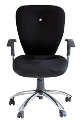 black office chair isolated with clipping path