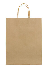 brown paper bag isolated with clipping path for mockup