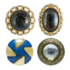 Various sewing buttons isolated with clipping path