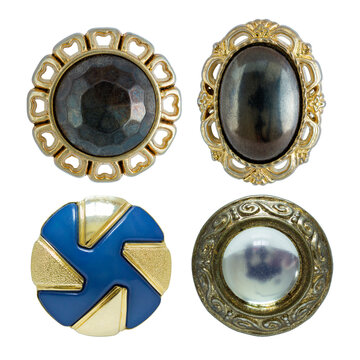 Various sewing buttons isolated with clipping path