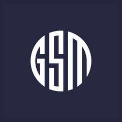 GSM lettering line logo design. Minimal creative monochrome monogram symbol. Elegant universal vector sign design. Premium business logotype. Graphic alphabet symbol for corporate business identity
