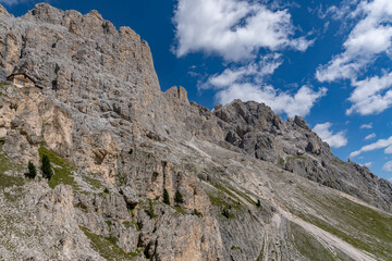 landscape of the dolomites in the surroundings of vajolet