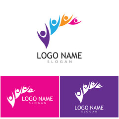 Fototapeta premium Adoption and community care Logo template vector