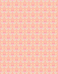 Botanical simple pattern with colorful tulips isolated on peach pink color background