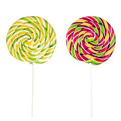 Colorful lollipop candies isolated