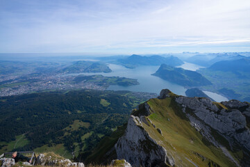  Lucerne's very own mountain, Pilatus, is one of the most legendary places in Central Switzerland. And one of the most beautiful. On a clear day the mountain offers a panoramic view of 73 Alpine peaks