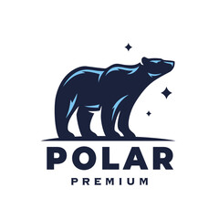 Polar bear logo icon. Alaskan wildlife symbol. Wild Arctic animal silhouette. Vector illustration.