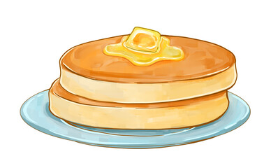手描きパンケーキイラスト
