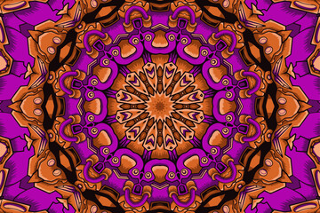 Vintage doodle and flower shapes floral motif ethnic seamless background vector