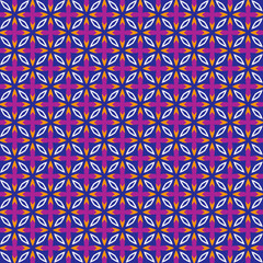 Floral Shape Blue Purple Texture Geometrical Pattern Vector Illustration Tiles Interior Design Decorative Laminates Elements Wrapping Paper Graphics Fashion Fabric Clothes Textile