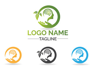 Natural brain logo. Talent logo. Brain vector. Natural logo. Human. premium vector art