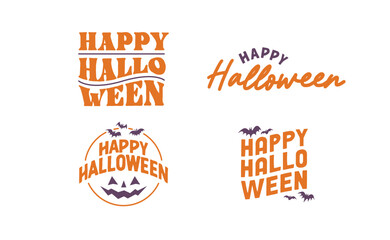 Happy Halloween lettering. Holiday lettering for banner, poster, greeting card or party invitation. Vector illustration.