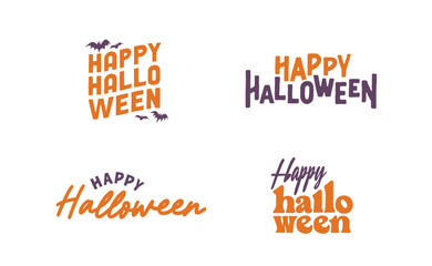 Happy Halloween lettering. Holiday lettering for banner, poster, greeting card or party invitation. Vector illustration.
