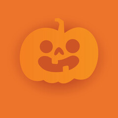 Halloween carved pumpkin. Cute illustration, flat design.
