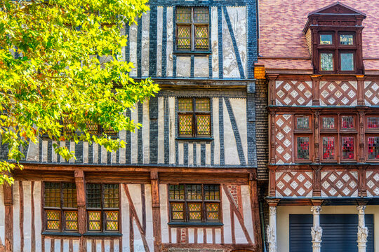 Historical half-timbered house in Rouen, France
