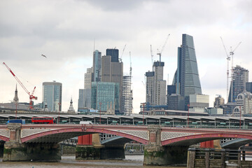 Fototapeta na wymiar Blackfriars Bridge over the River Thames, London 