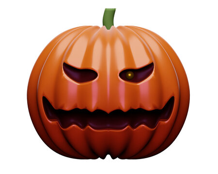 3D Illustration of one halloween pumpkin 
