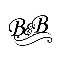 bb, bb, Calligraphic signature icon. Wedding Logo Monogram. modern symbol. Couples logo for wedding - obrazy, fototapety, plakaty