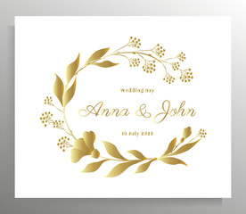 Vintage wedding invitation design. Vector template for card, poster.