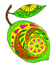 Coloring page Lemon for adults and teenagers