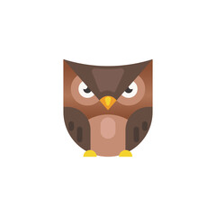 Owl vector illustration, Owl flat icon