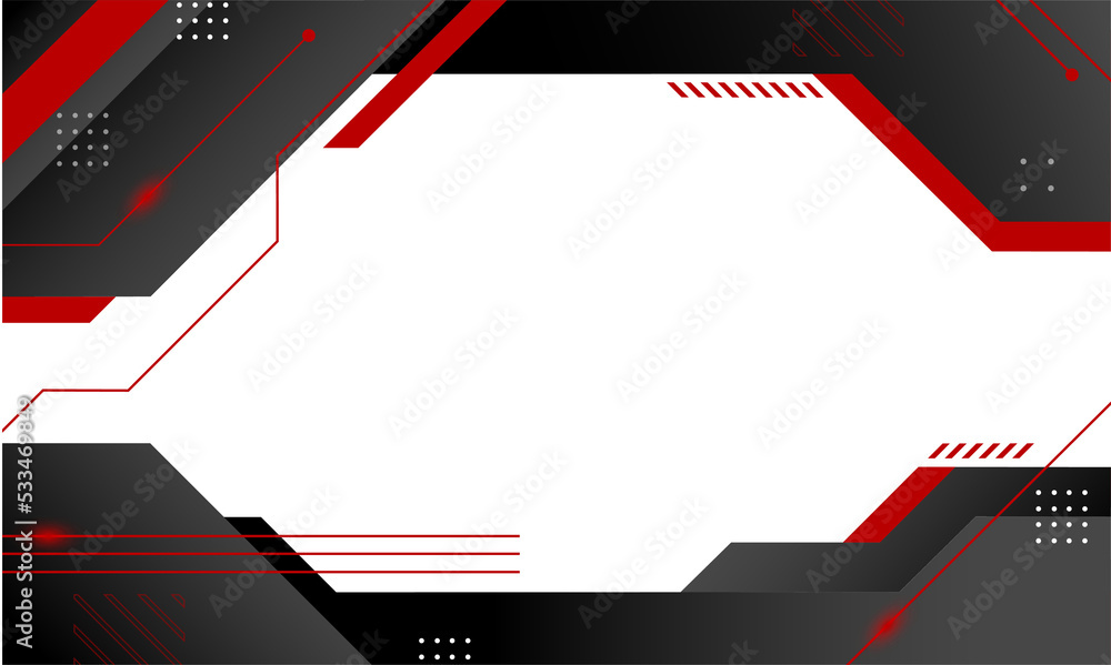 Poster futuristic gaming overlay for design element copy space. modern shape for ornament live streaming HUD monitor display