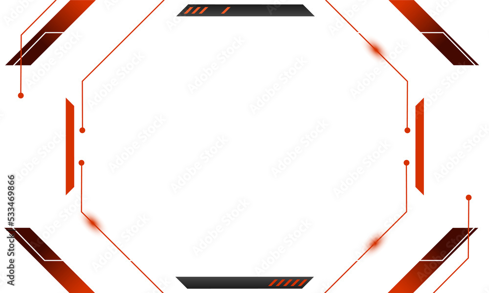 Poster futuristic gaming overlay for design element copy space. modern shape for ornament live streaming HUD monitor display