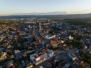 Obraz premium Aerial view of the city of Turda in Romania