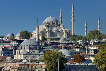 Fototapeta na wymiar ISTANBUL, RUSTEM PASHA MOSQUE AND SULEYMANIYE MOSQUE