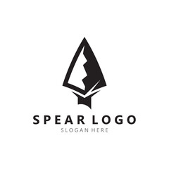 spear logo design with template vector illustration