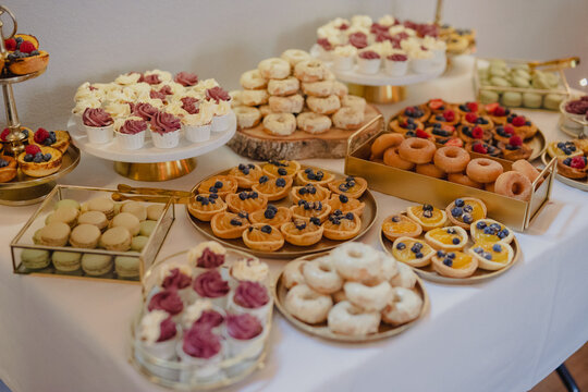 several sweets on a wedding buffet