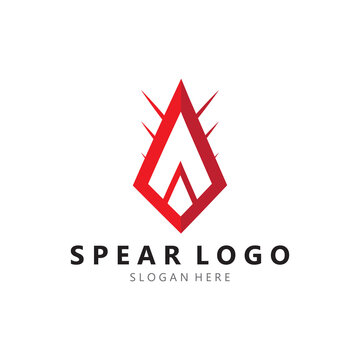 spear logo design with template vector illustration