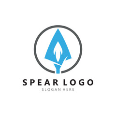 spear logo design with template vector illustration