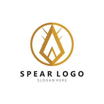 spear logo design with template vector illustration