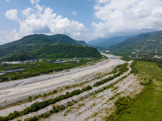 Fototapeta na wymiar Aerial of Taitung Jhihben natural landscape