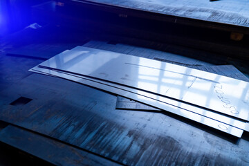 Obraz premium Steel metallic production. Factory making metal sheets.
