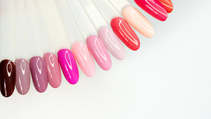 Colorful nails polish palette