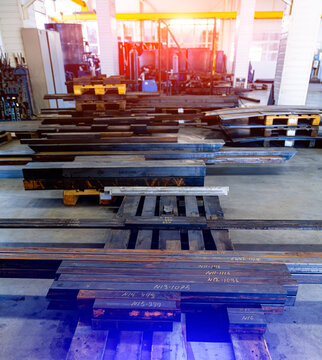 Metal factory production. Steel engineering workshop technology. © Vadim