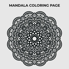 Ornamental round lace ornament, Monochrome ethnic mandala design. mandala coloring book pages for adults vector illustration coloring pages for adults and children. Hand-drawn illustration,