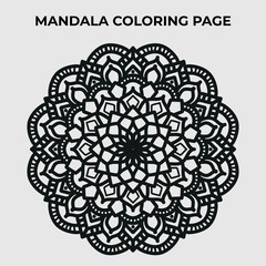 Ornamental round lace ornament, Monochrome ethnic mandala design. mandala coloring book pages for adults vector illustration coloring pages for adults and children. Hand-drawn illustration,