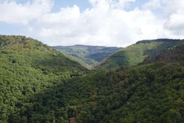 Fototapeta na wymiar wooded hillsides in France