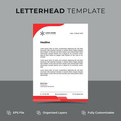 corporate modern abstract creative professional editable business letterhead template with orange, blue, and green colors, office letterhead set in flat style.